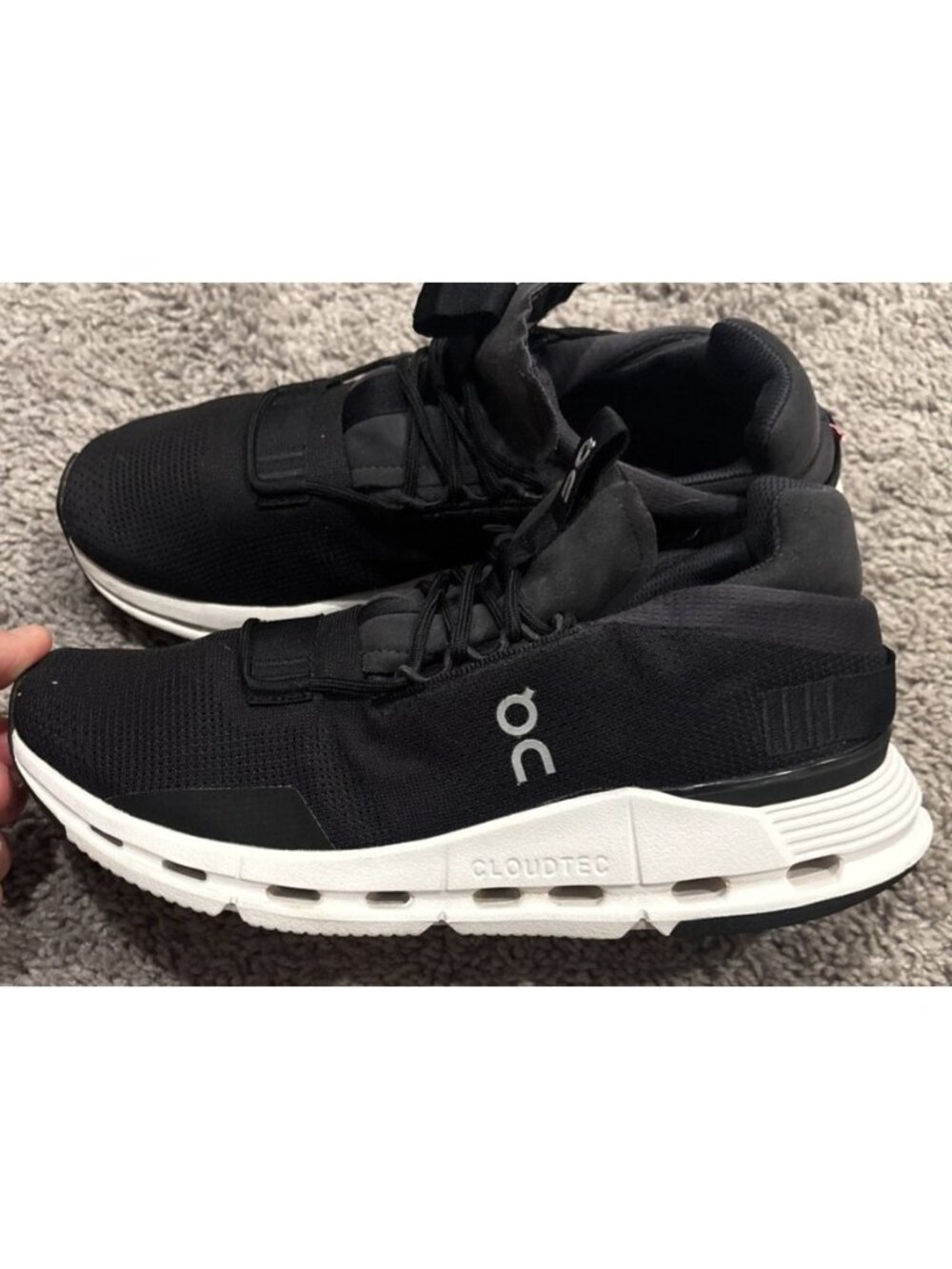 On Cloudnova Phantom Black Lifestyle Sneakers Shoes 26.99113 Women's Size 9.5